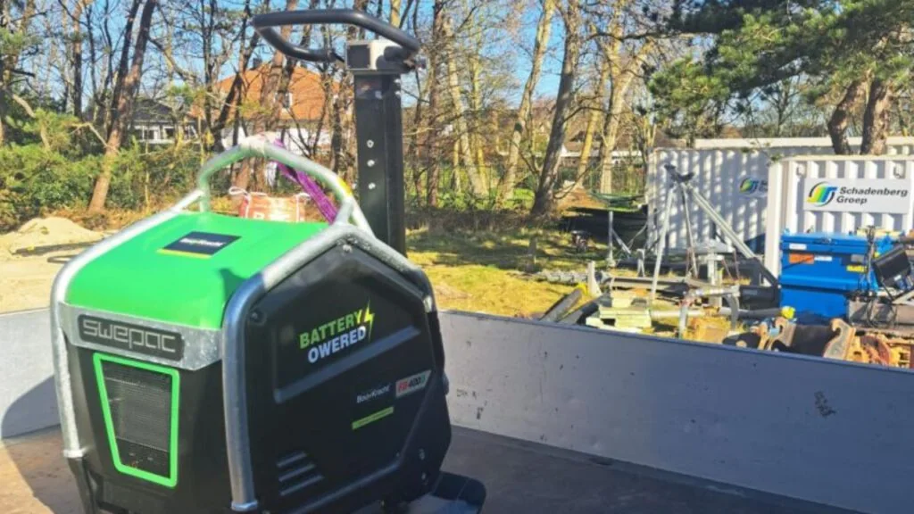 Elektrische trilplaat in een groene uitvoering